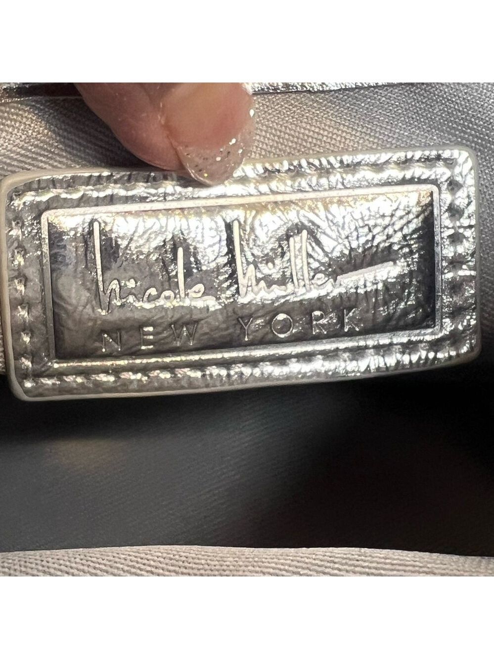 NICOLE MILLER SILVER SEQUIN MINI BAG NEW - Picture 8 of 8